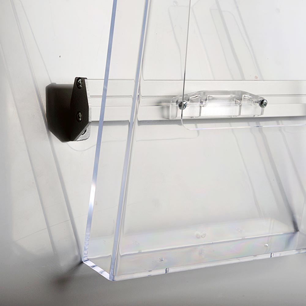 Prospekthalter für Die Wand, Aluminiumschiene, 2 Acryl-Halter für Dokumente