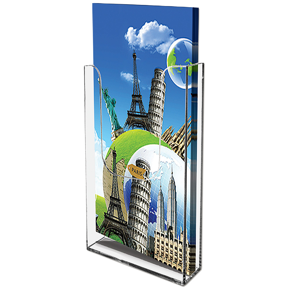 Prospekthalter, Acryl, Vertikale, Wandmontage