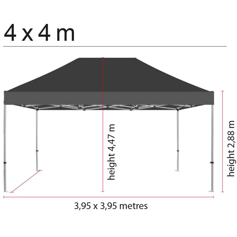 Spitze, Event Tent Lux, Wasserdichtes Polyester, Schwarz