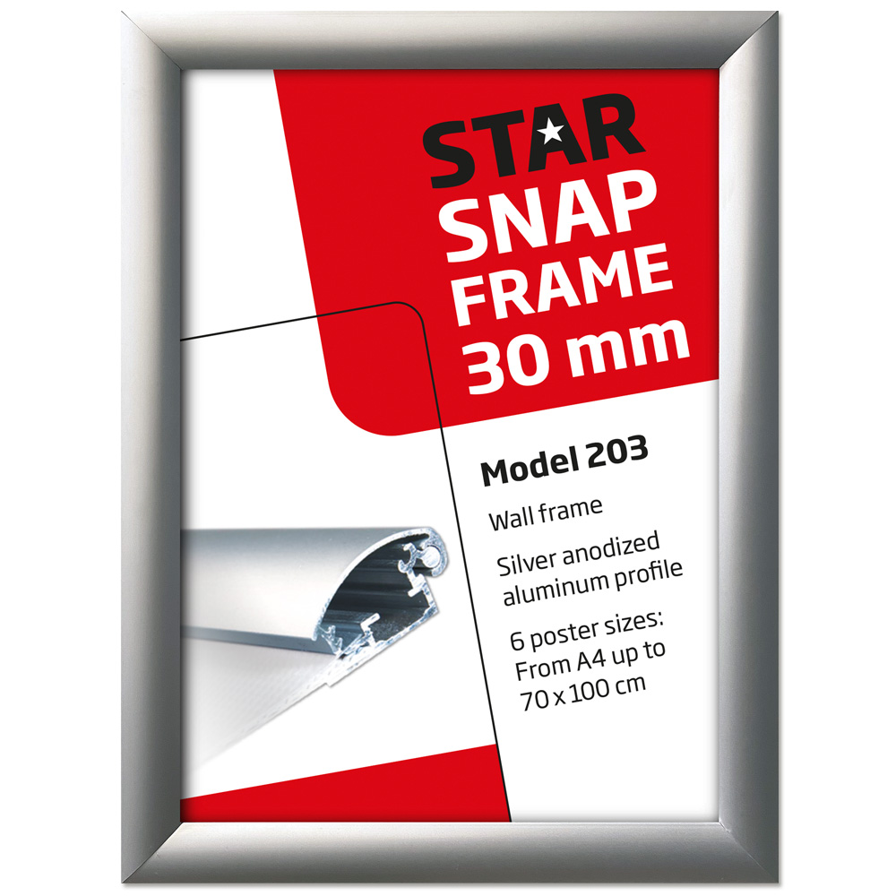Klapprahmen, 30 mm Aluminiumprofil, Silber