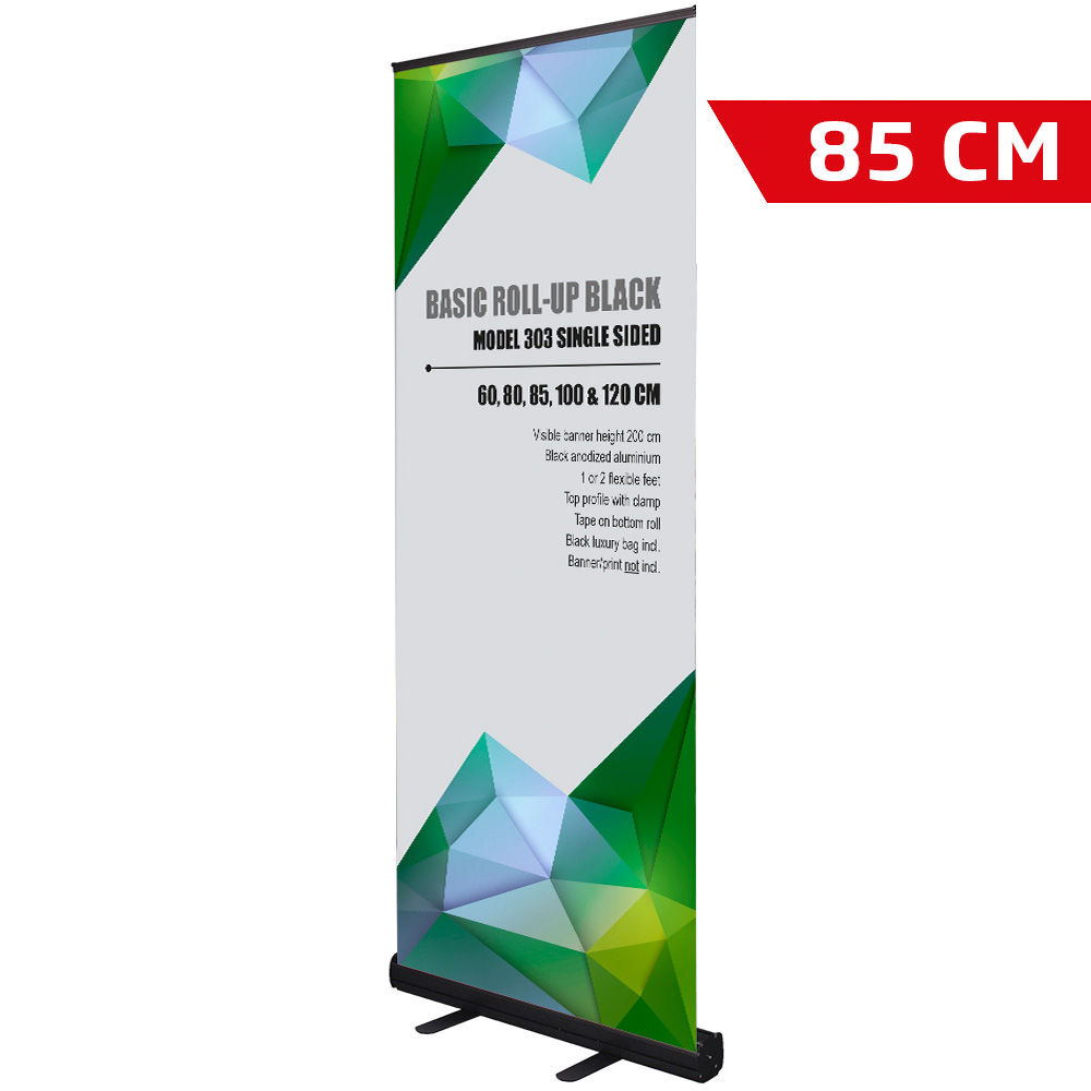 Roll-Up Kassette, Basic, Einseitig, Schwarz