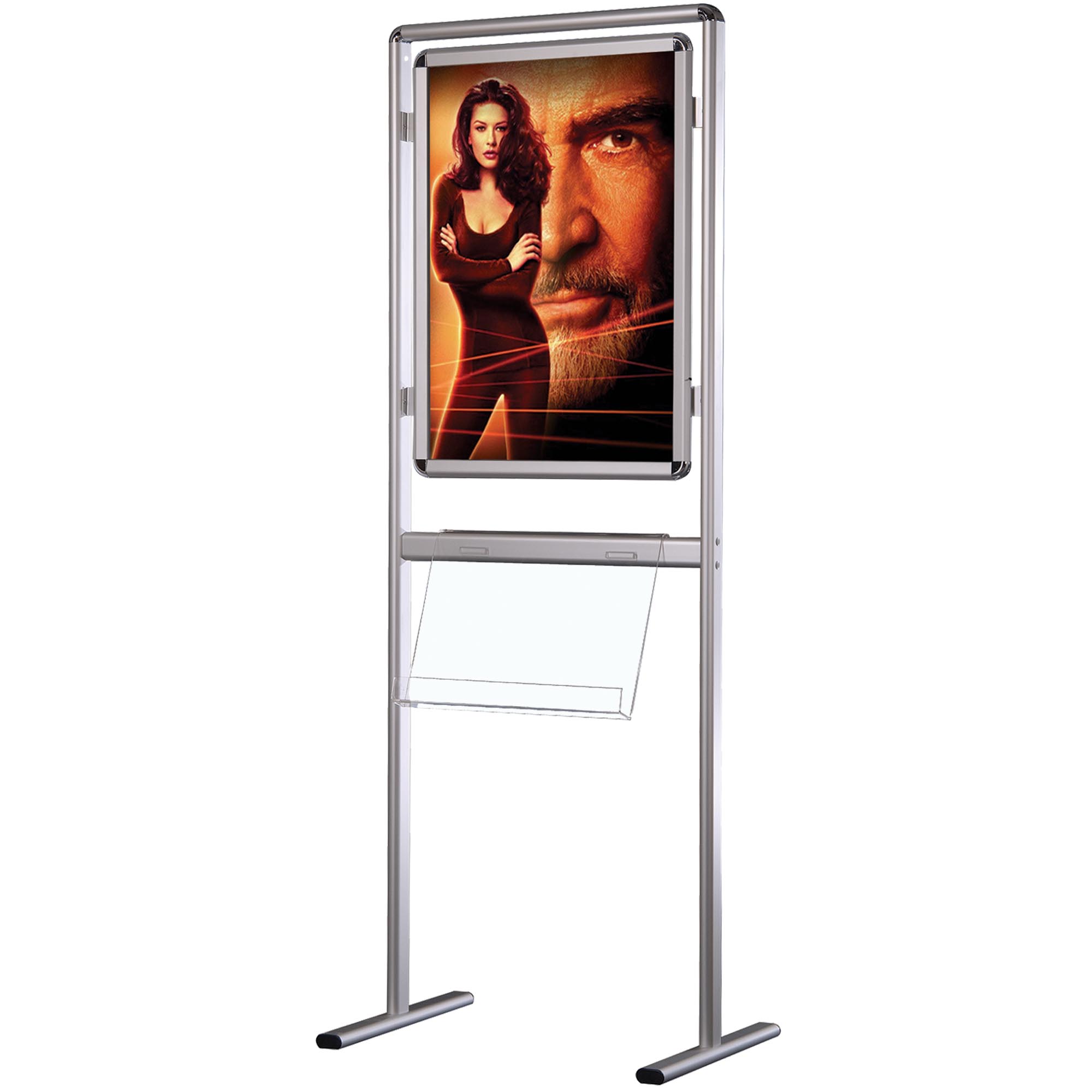 Plakatständer mit Prospekthalter, Info-Line, Klapprahmen, doppeltseitig, A1 - 59,4 x 84,1 cm