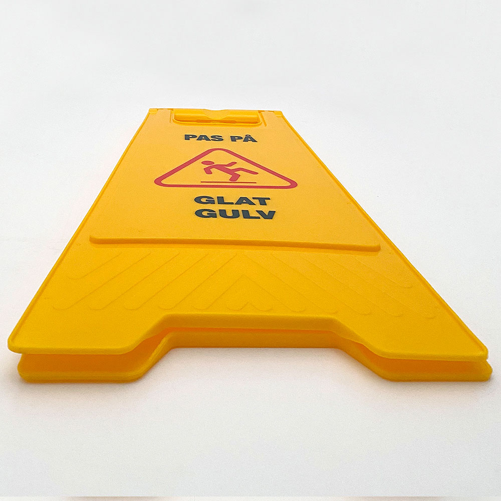 Warnschild „Caution Wet Floor“, Warnschild, dänisch