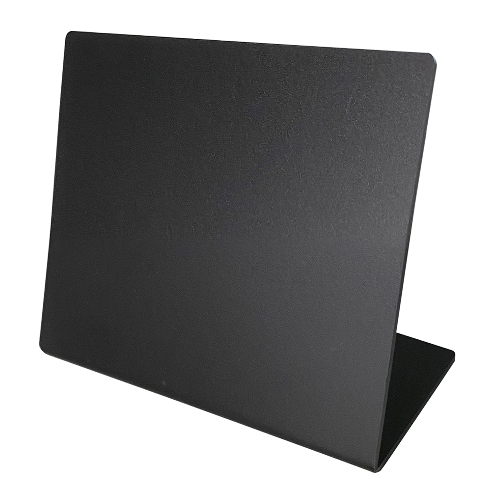 Schwarz freistehende Acryltafel A6 für Tisch und Theke