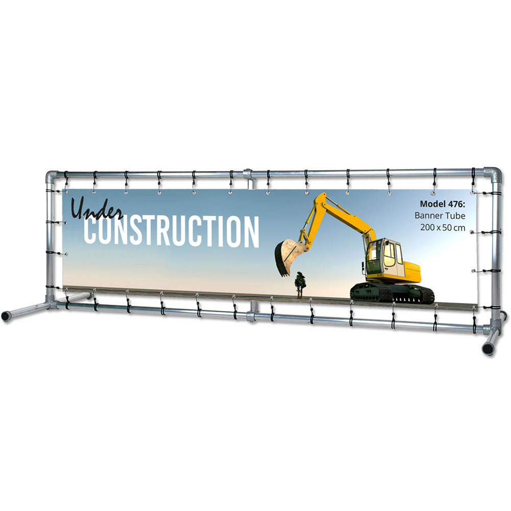 Bannerdisplay, Draußen, Banner Tube Freestanding, Aluminiumrohr 0.3 mm Ø 48 mm