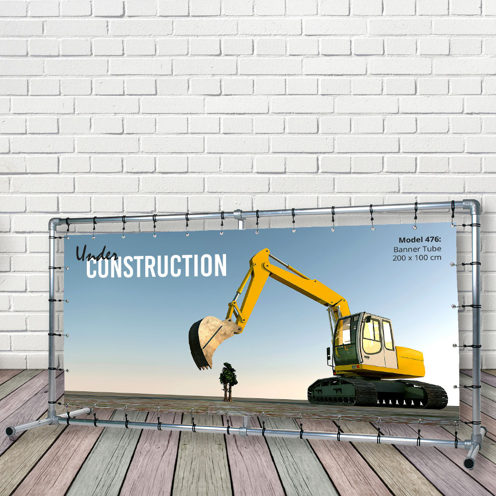 Bannerdisplay, Draußen, Banner Tube Freestanding, Aluminiumrohr 0.3 mm Ø 48 mm