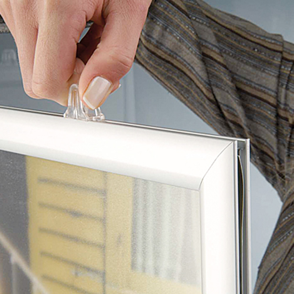 Rahmen, Slide-In, Doppeltseitig, Vertikale, 25 mm Aluminiumprofil, Silber