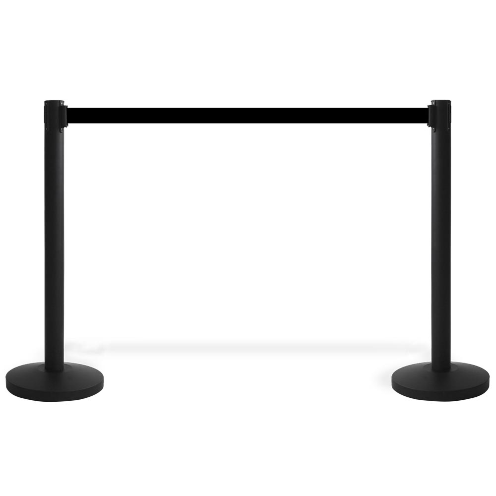 Absperrpfosten, 1 Stück, Metall, 3 m Klebeband