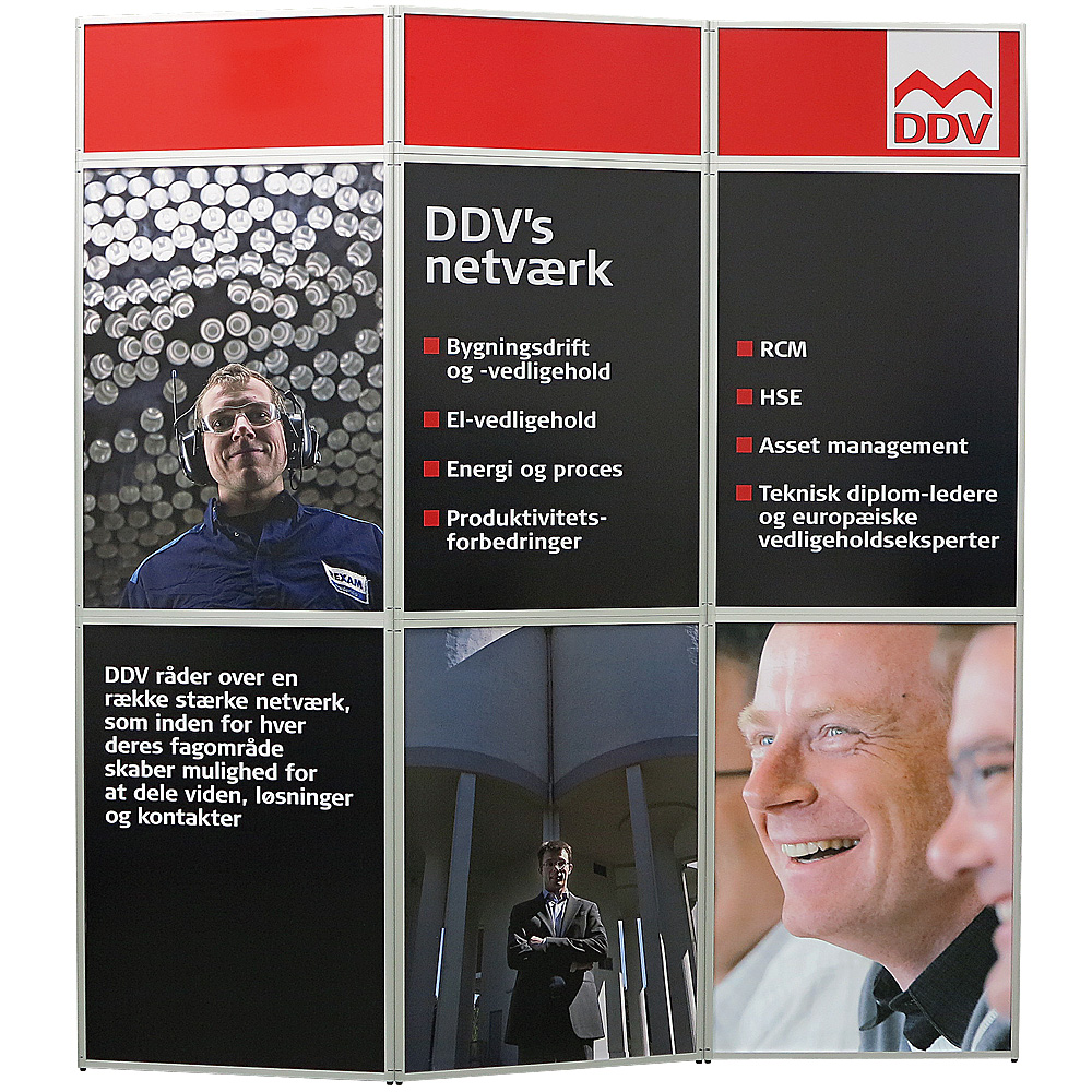 Messe Wand, Expo Wall, 3 Abschnitte, 219 x 239 cm, Ohne Druck