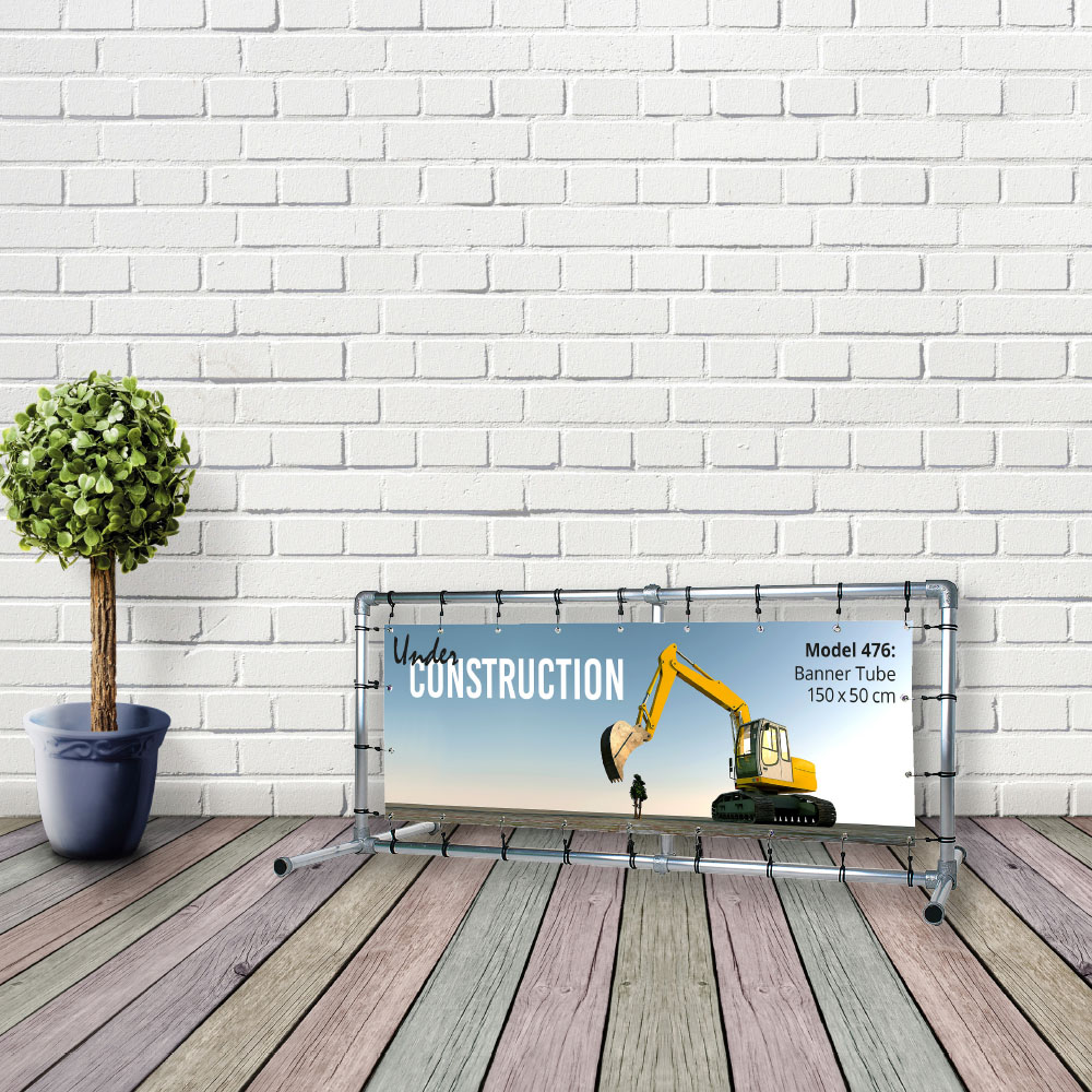 Bannerdisplay, Draußen, Banner Tube Freestanding, Aluminiumrohr 0.3 mm Ø 48 mm