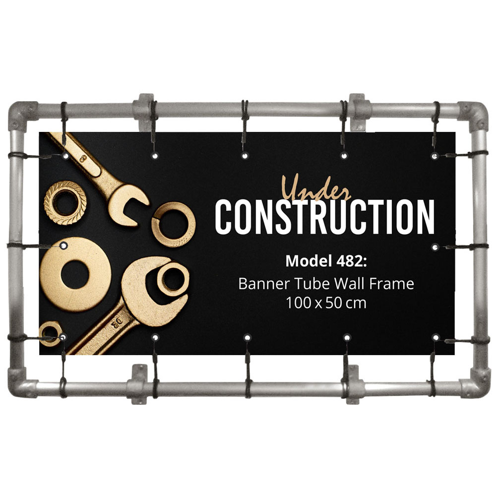 Bannerdisplay, Draußen, Wandmontage, Banner Tube Wall Frame, Aluminiumrohr 0.3 mm Ø 48 mm