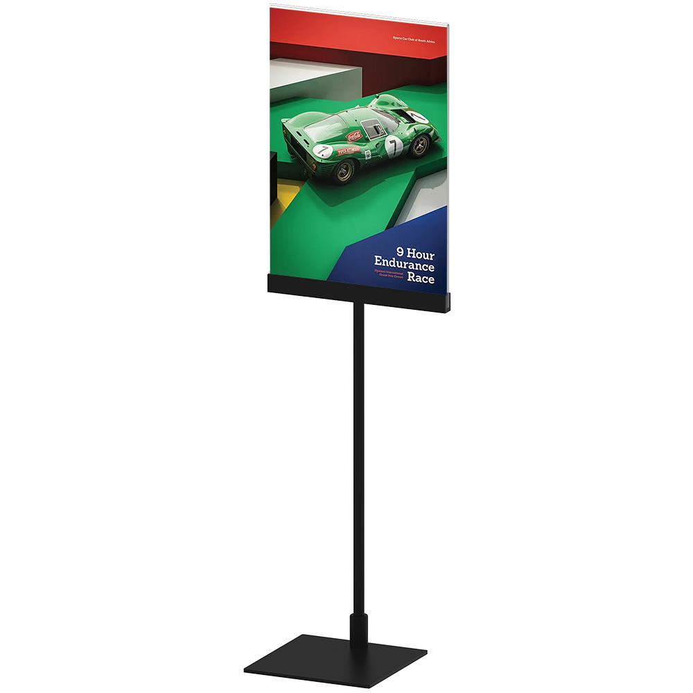 Infoständer für Tisch, Design Stand, Acrylhalter, Schwarz