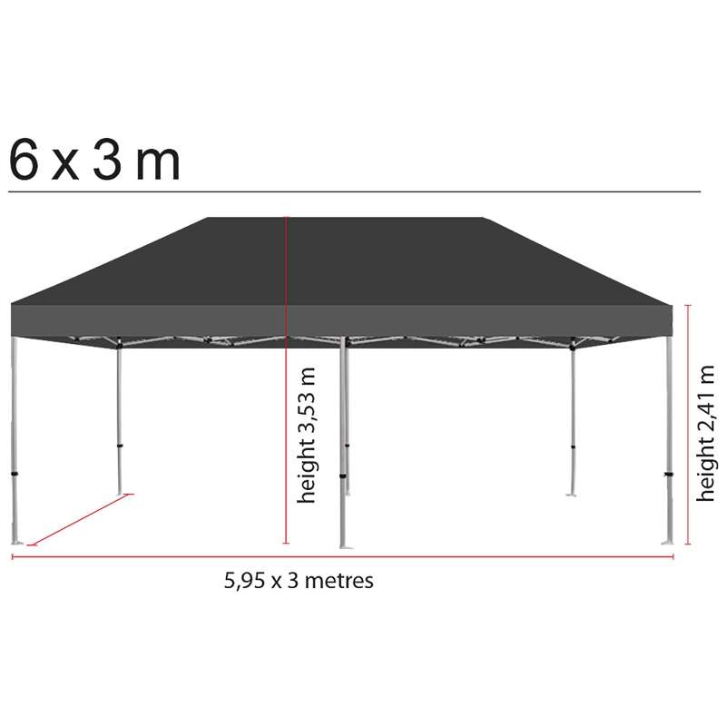 Spitze, Event Tent Lux, Wasserdichtes Polyester, Schwarz