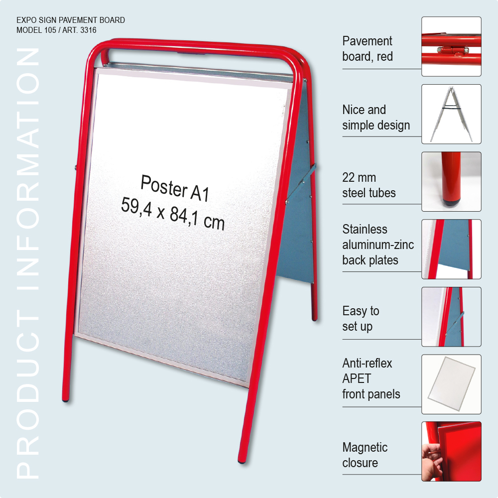 Kundenstopper, Expo Sign, 22 mm, Rot