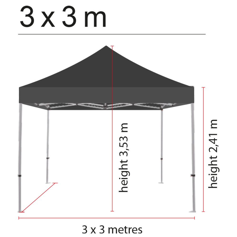 Event Tent Lux, Wasserdichtes Polyester, Silber/Schwarz