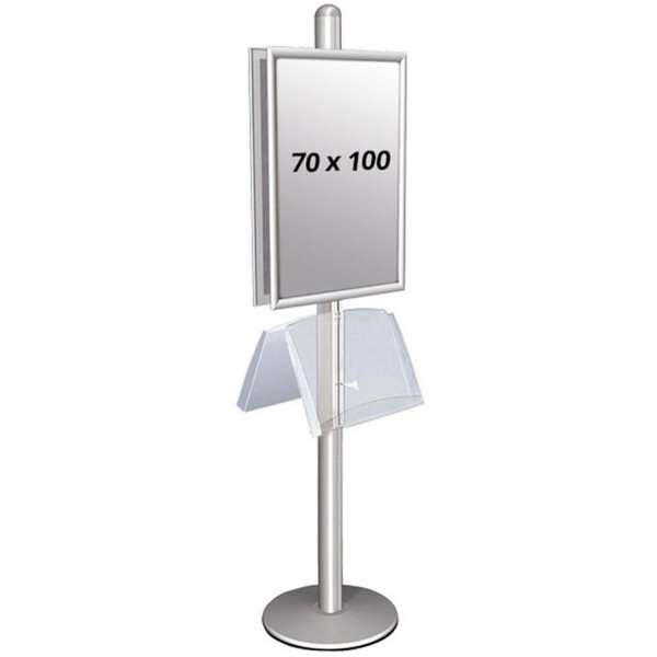 Infoständer, Multistand, Doppeltseitig, 2 Stahlregale, 2 Klapprahmen
