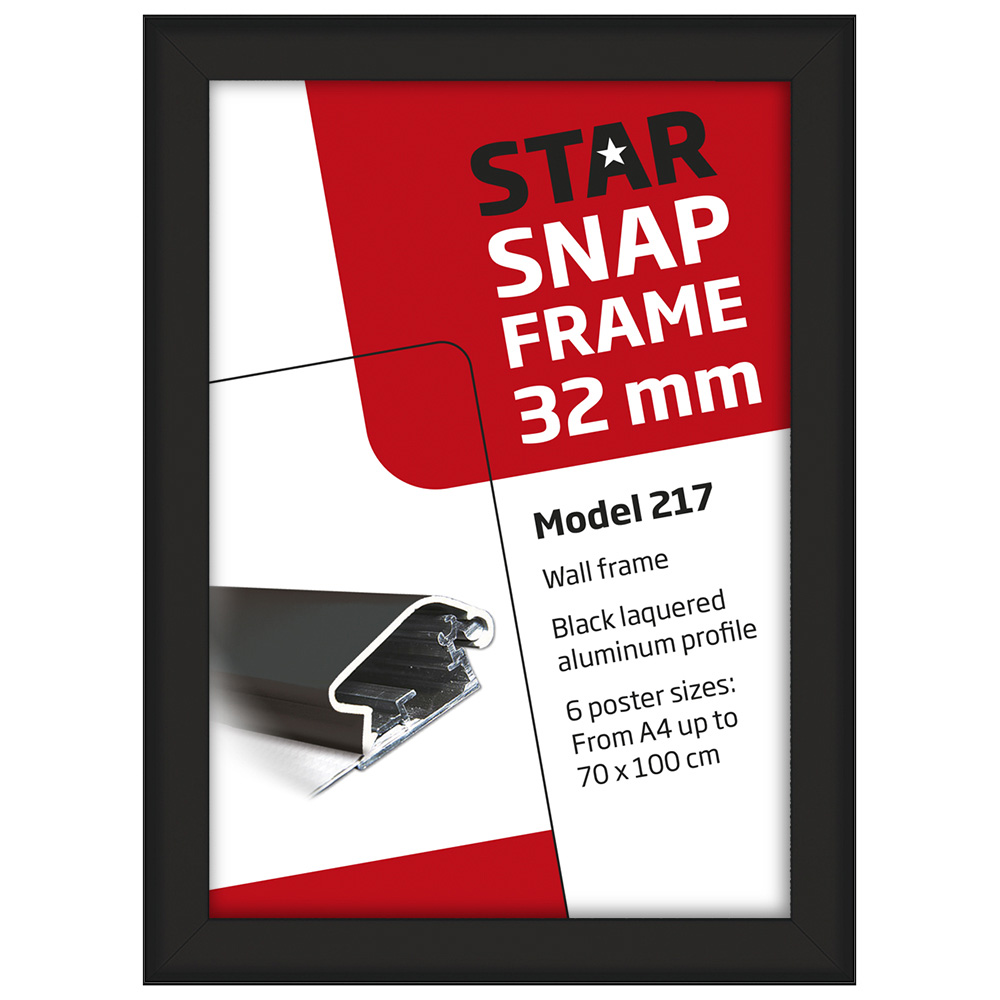 Klapprahmen, 32 mm Profil, Schwarz