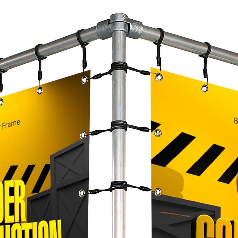 Bannerdisplay, Draußen, Wandmontage, Banner Tube Corner Frame, Aluminiumrohr 0.3 mm Ø 48 mm