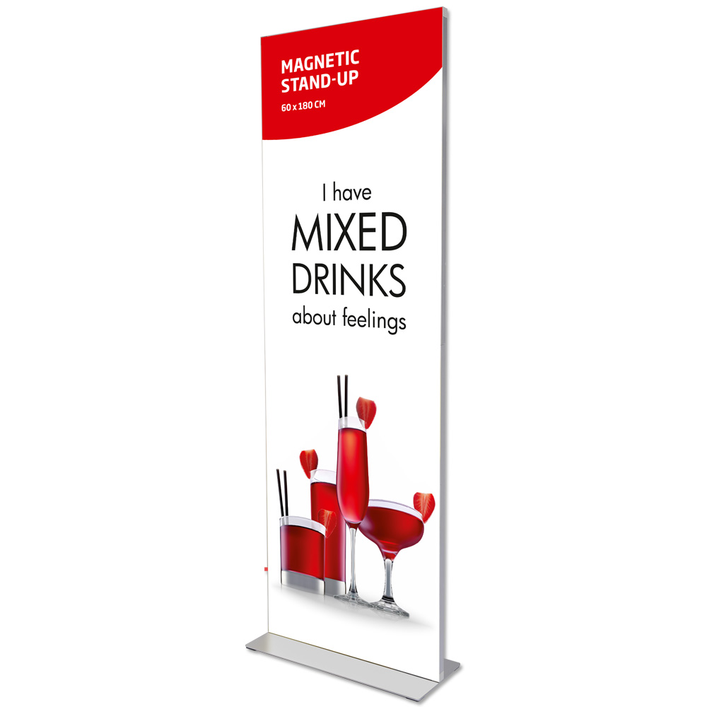 Bannerständer, Magnetisch, Doppeltseitig, Silber