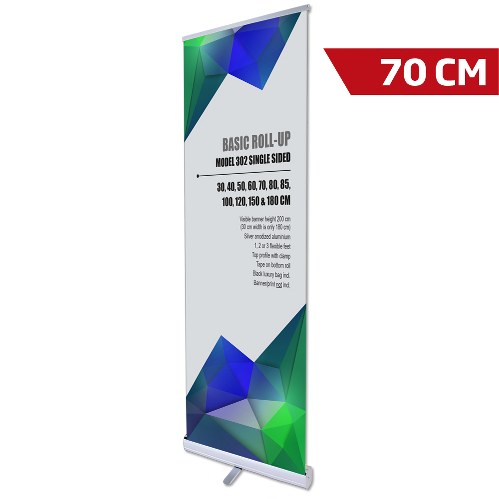 Roll-Up Basic, Basic, Einseitig, Aluminium, Silber