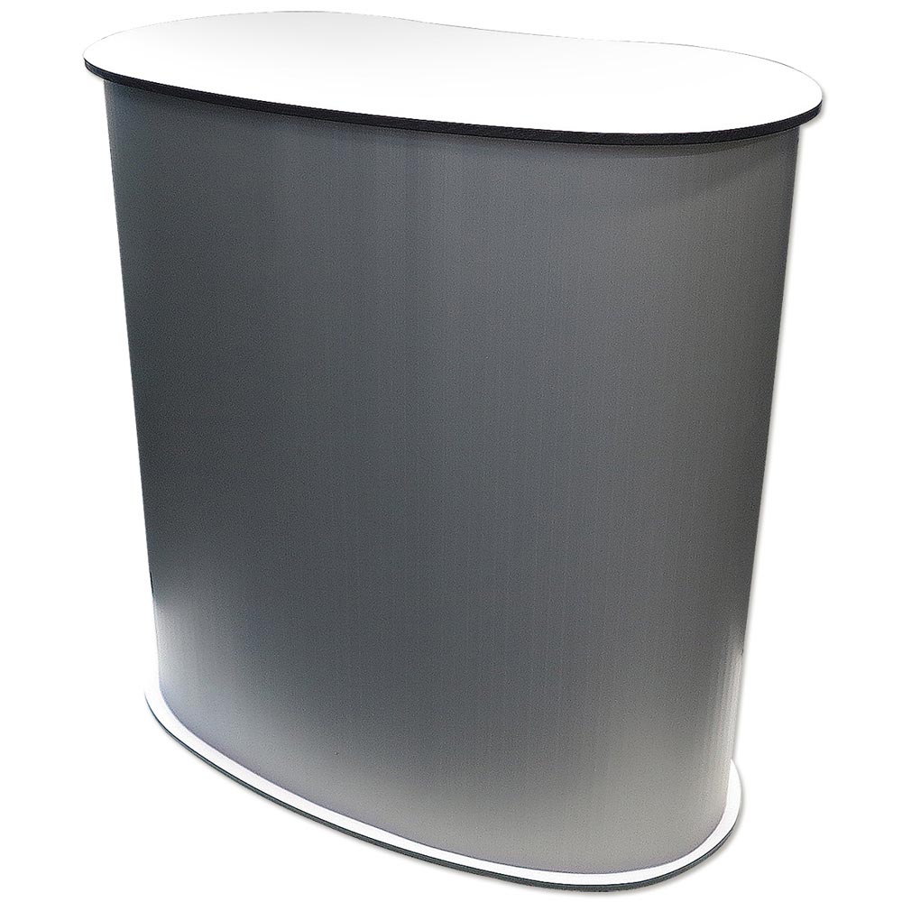 Messetheke, Oval gebogen, Ohne Druck
