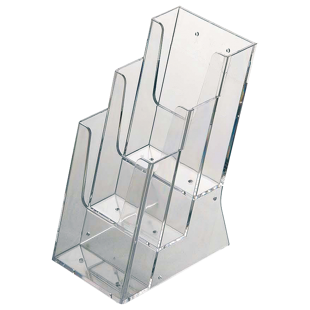 Prospekthalter Multi Dispenser, Klares Acryl, 3-Gänge-Menü