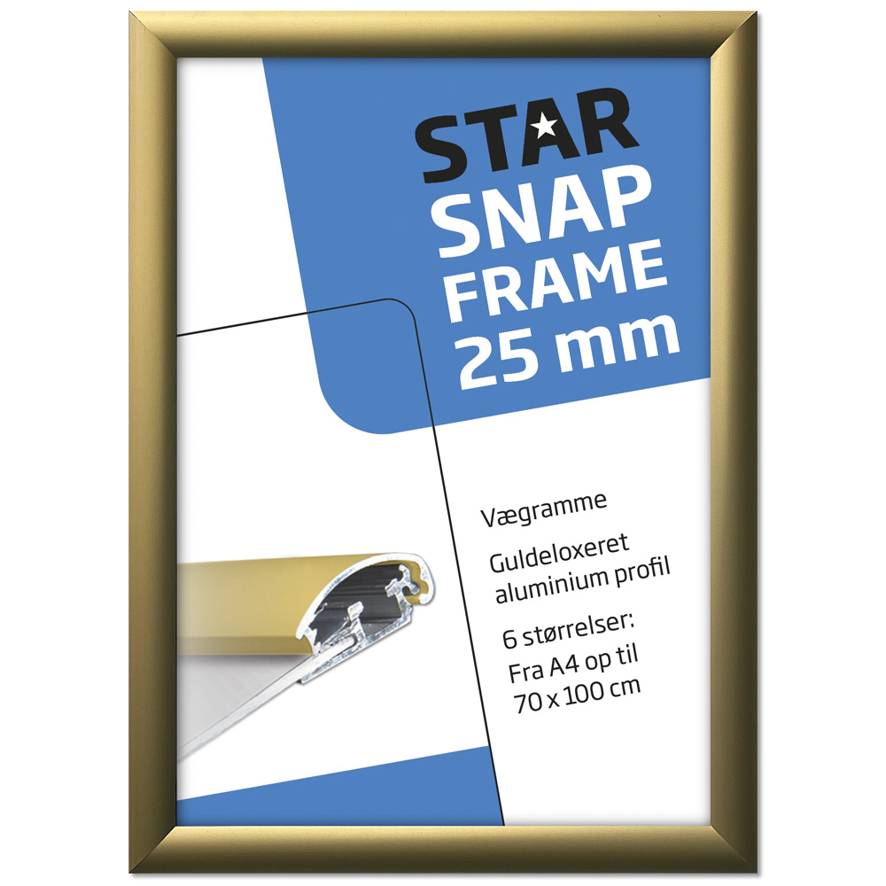 Klapprahmen, 25 mm Profil, Gold, A2 - 42 x 59,4 cm