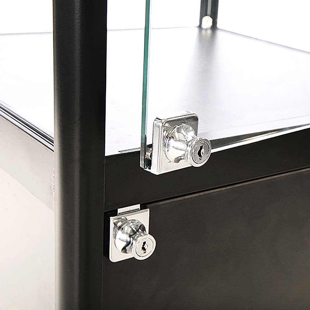 Vitrine, Showcase Tower Solo, Mit LED-Beleuchtung, Schloss und Unterschrank, Schwarz