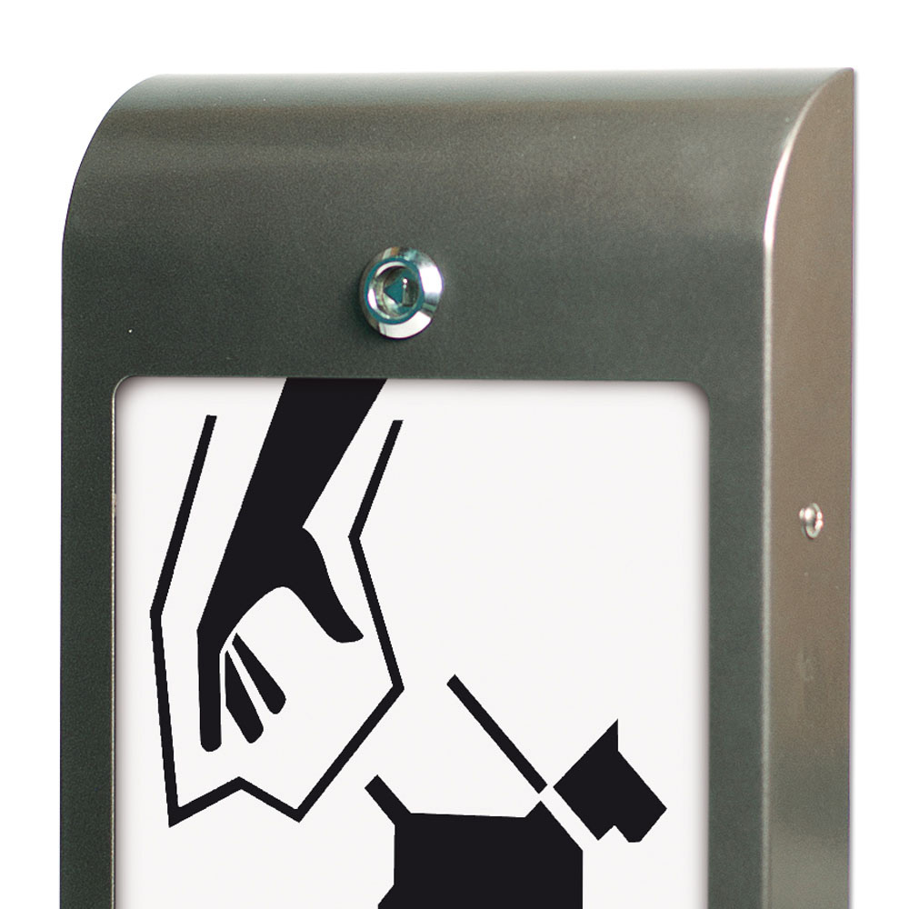 Hundebeutelspender mit A4-Infodisplay