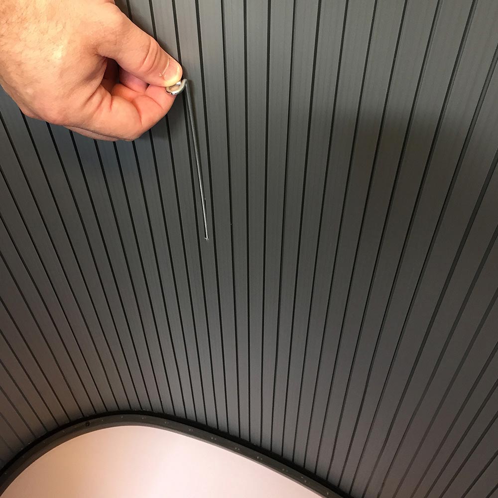 Messetheke, Oval gebogen, Ohne Druck
