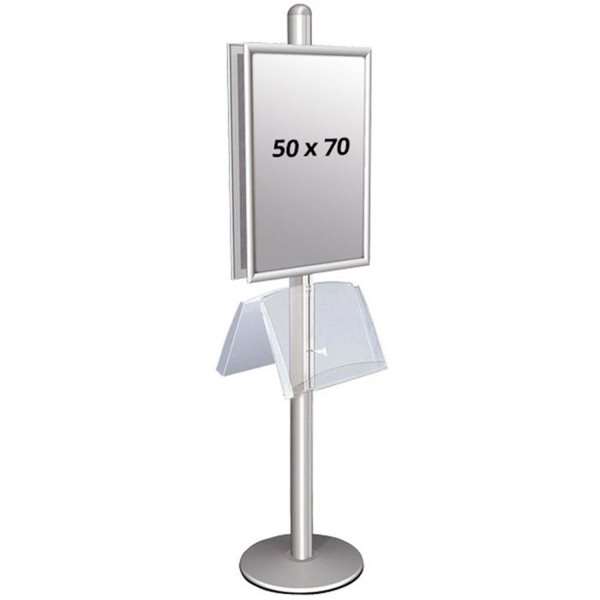Infoständer, Multistand, Doppeltseitig, 2 Stahlregale, 2 Klapprahmen