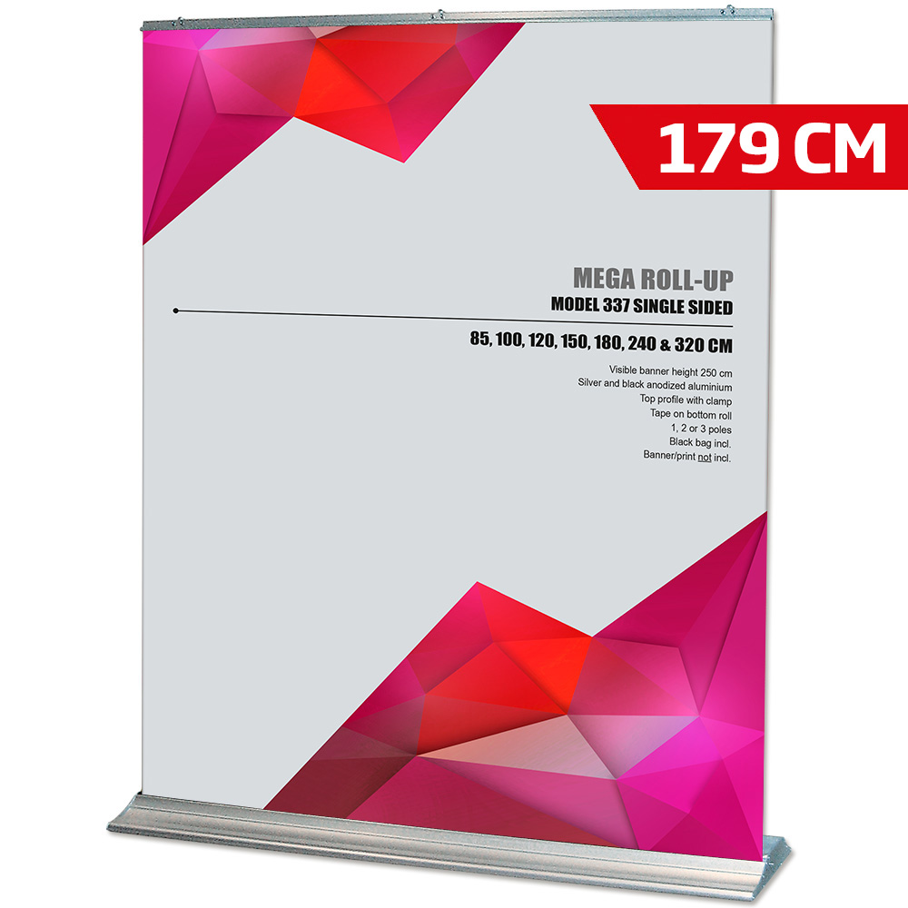 Roll-Up Basic, Mega, Einseitig, Silber