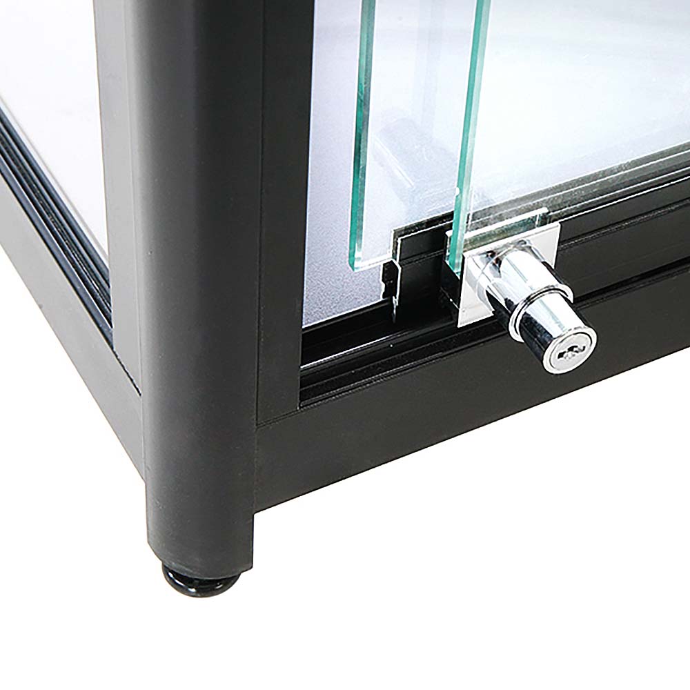 Vitrine, Showcase Tower Duo, LED-Licht, mit Schloss, Schwarz