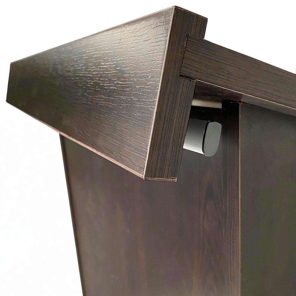 Rednerpult mit Rädern, Wood Podium, Schwarzes Holz