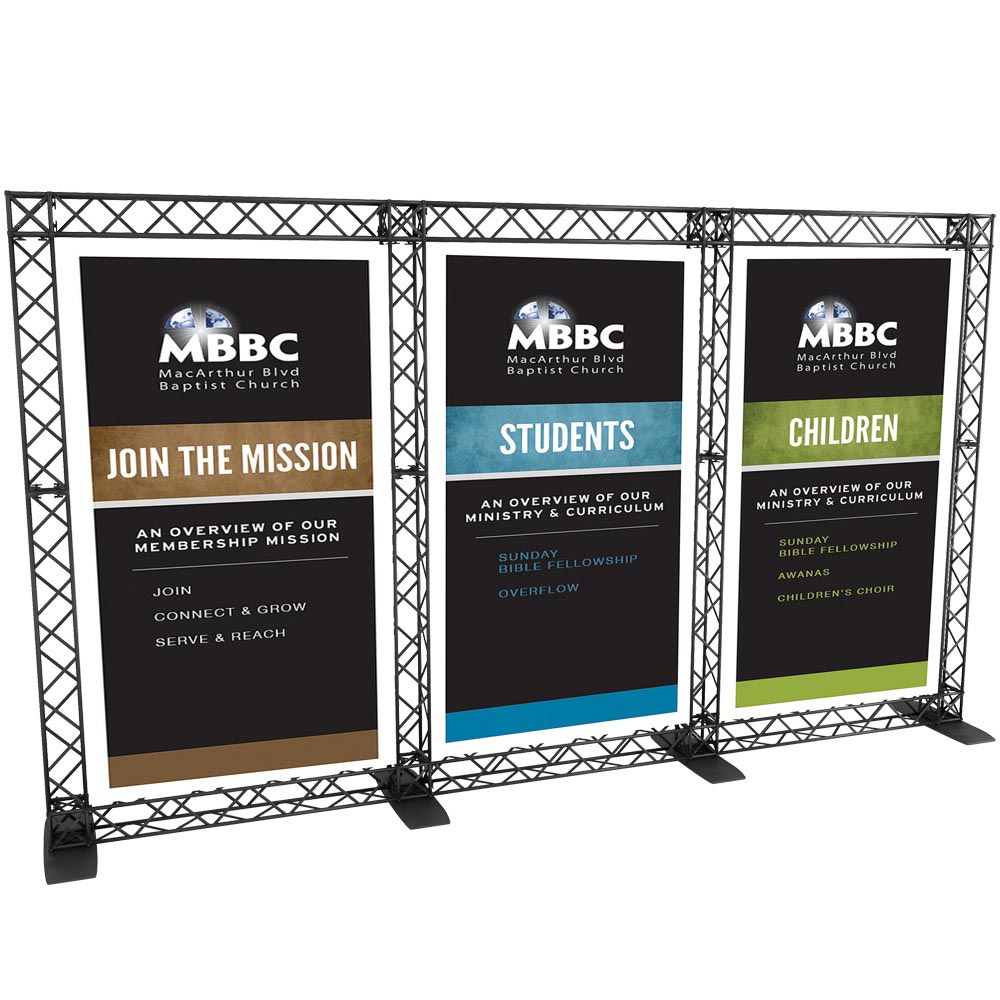 Crown Truss 10 Triple Banner wall