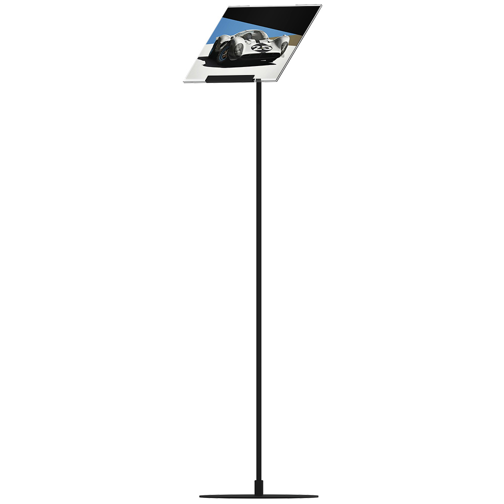 Infoständer, Design Stand, Acrylhalter, Schwarz, 132 cm Groß