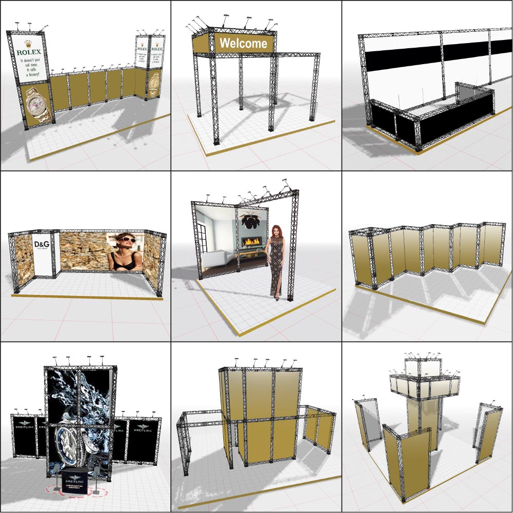 CROWN TRUSS 15 L-shape wall 3 x 3 m, 400 x 600 cm