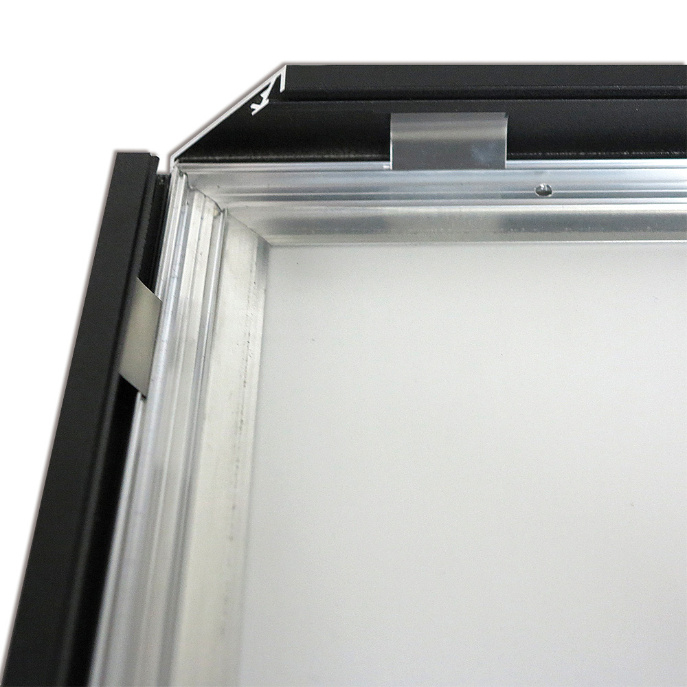 Klapprahmen, Crown, 33mm, Aluminium, flaches Profil, Schwarz