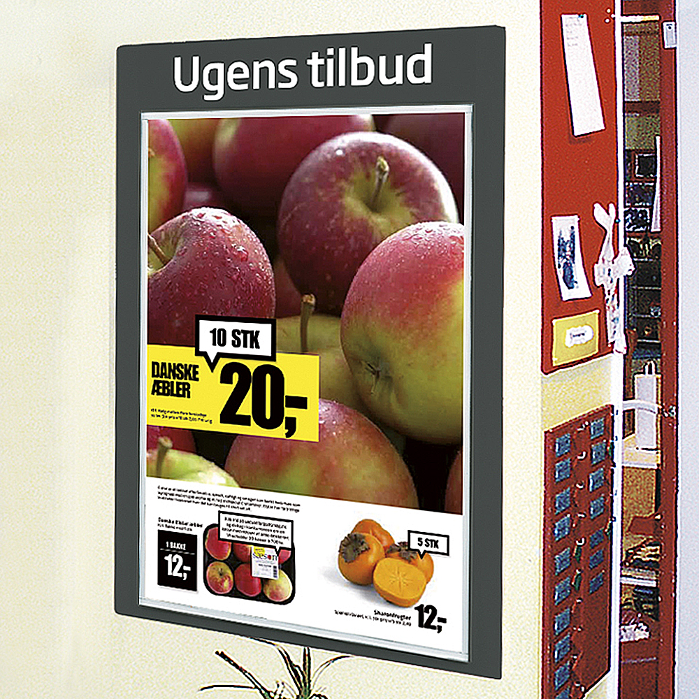 Informationstafel, Info Module, Anthrazitgrauer Plastik, mit Apet-Frontplatte