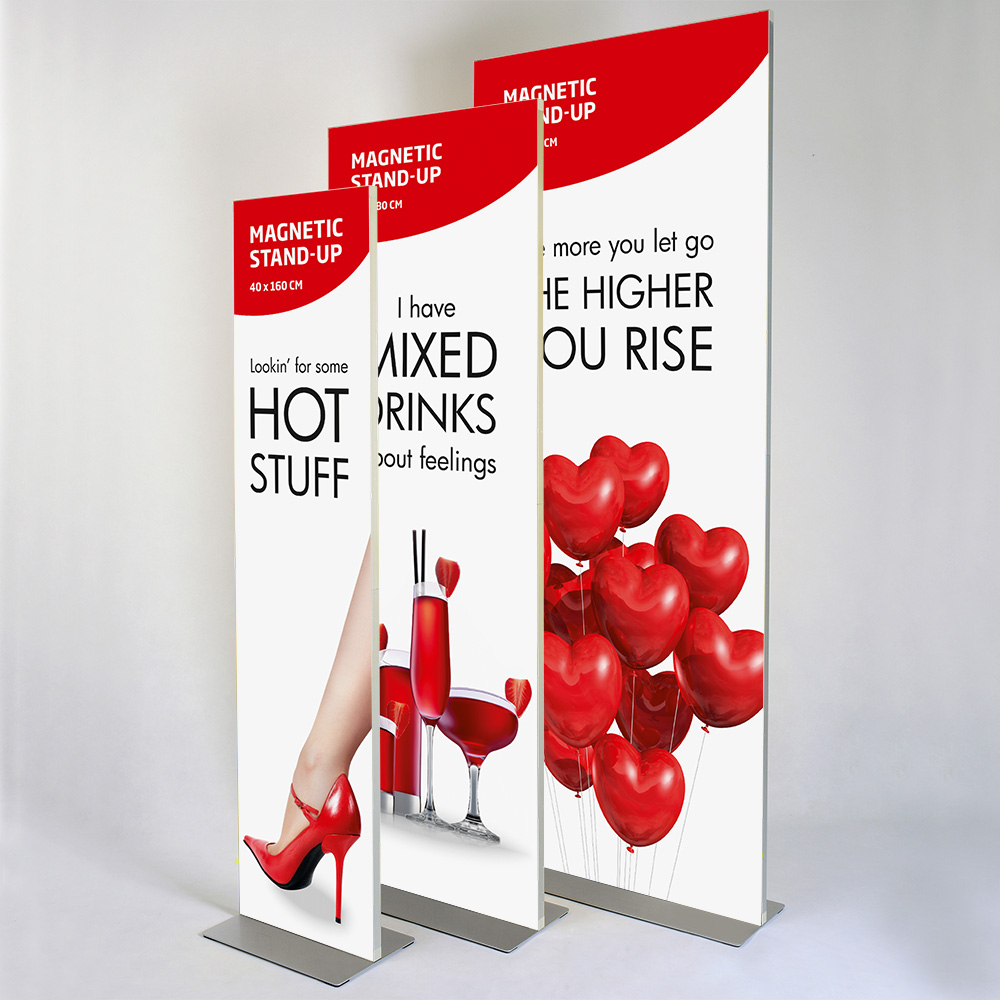 Bannerständer, Magnetisch, Doppeltseitig, Silber