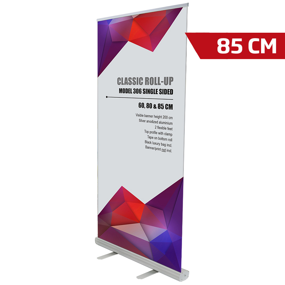 Roll-up Basic, Classic, einseitig, Silber, 85 cm