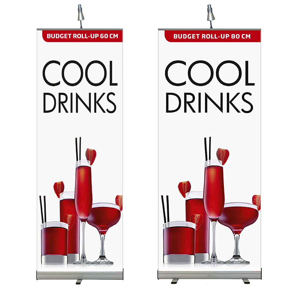 Roll-up Kassette, Budget, einseitig, Aluminium/Silber, 60 cm
