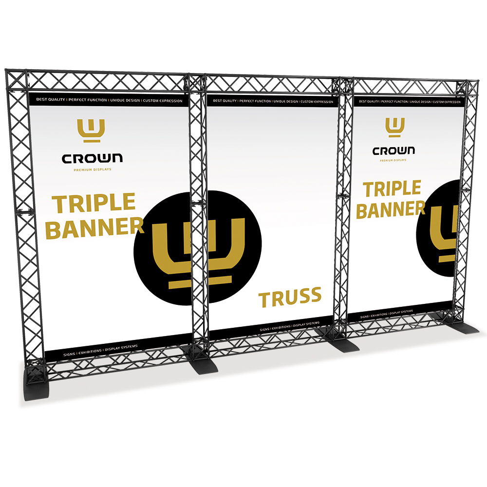 Crown Truss 15 Triple Banner Wall, Schwarz