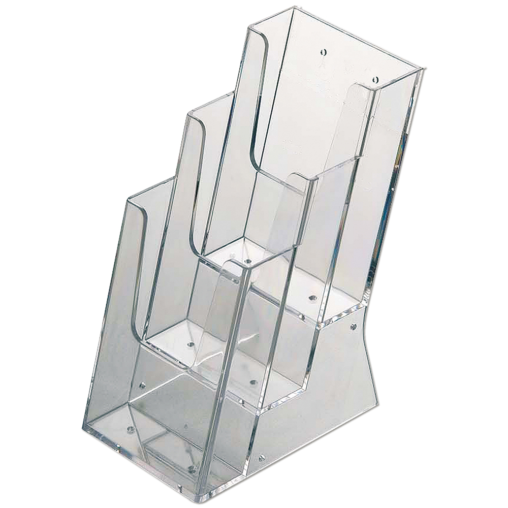 Prospekthalter Multi Dispenser, Klares Acryl, 3-Gänge-Menü