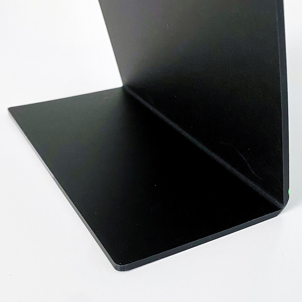 Schwarz freistehende Acryltafel A6 für Tisch und Theke