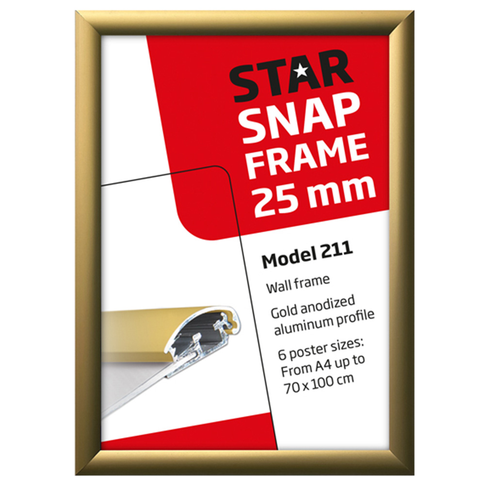 Klapprahmen, 25 mm Profil, Gold, A1 - 59,4 x 84,1 cm