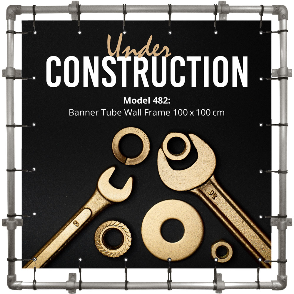 Bannerdisplay, Draußen, Wandmontage, Banner Tube Wall Frame, Aluminiumrohr 0.3 mm Ø 48 mm