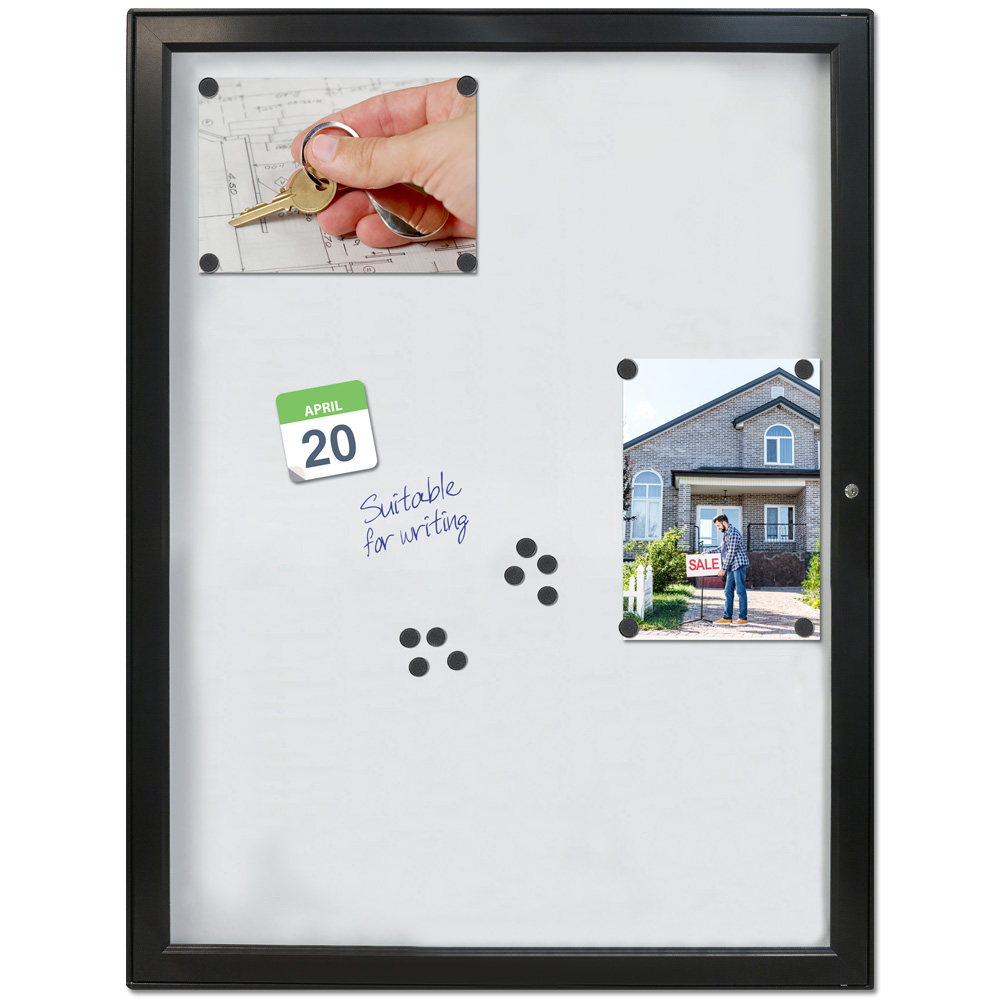 Schaukasten, Infobox, Magnetisch, Schwarz, mit Schloss