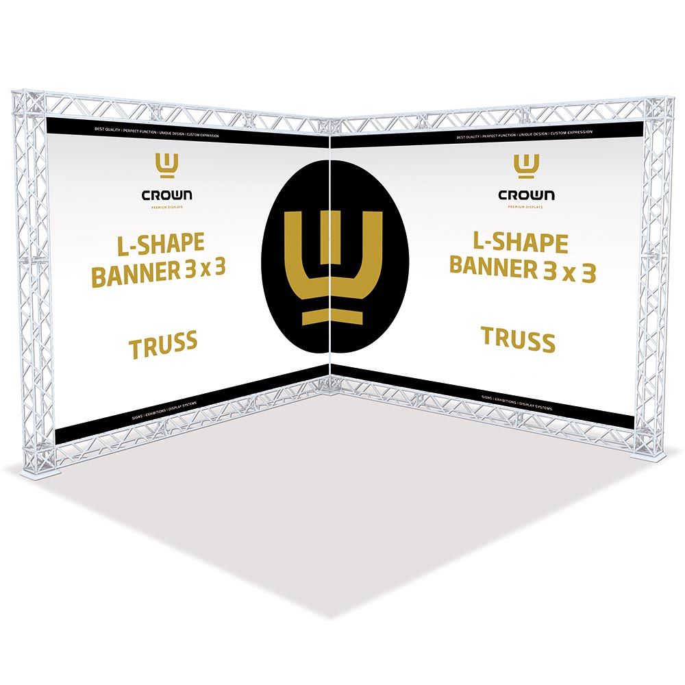CROWN TRUSS 15 L-shape wall 3 x 3 m, Schwarz
