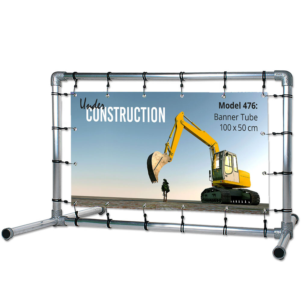 Bannerdisplay, Draußen, Banner Tube Freestanding, Aluminiumrohr 0.3 mm Ø 48 mm